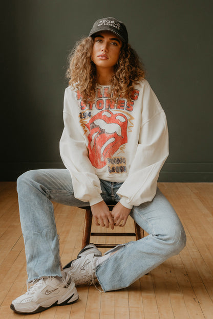 Rolling Stones 1994 Voodoo Lounge Womens Crewneck Sweatshirt Ivory