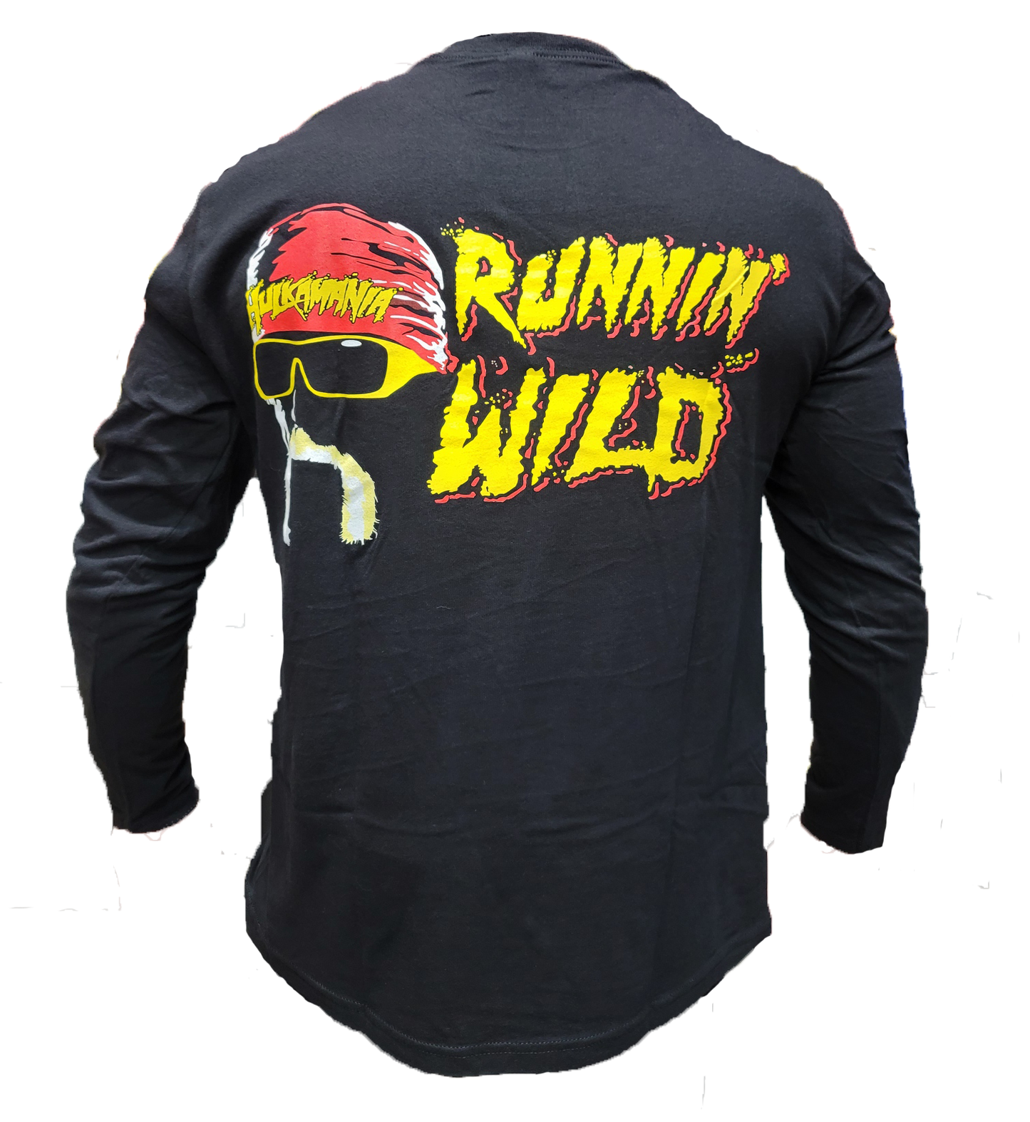 Hulk Hogan Hulkamania Runnin Wild Mens Long Sleeve T Shirt Black