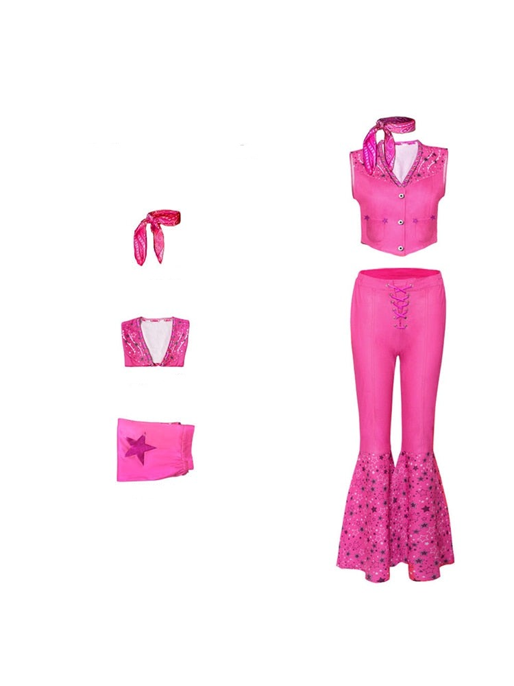 Margot Robbie Barbie Pink Cosplay Halloween Movie Uniform