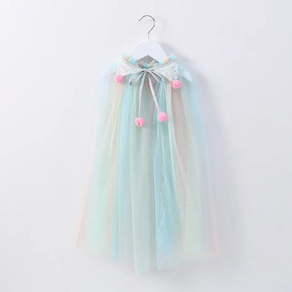 Summer Girl Princess Party Accessories Cloak Snow Queen Elsa Anna Costume