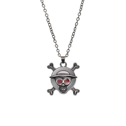 Metal Pumpkin Skeleton Skull Necklace
