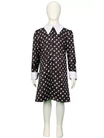 Wednesday Addams Gothic Cosplay Dress for Halloween