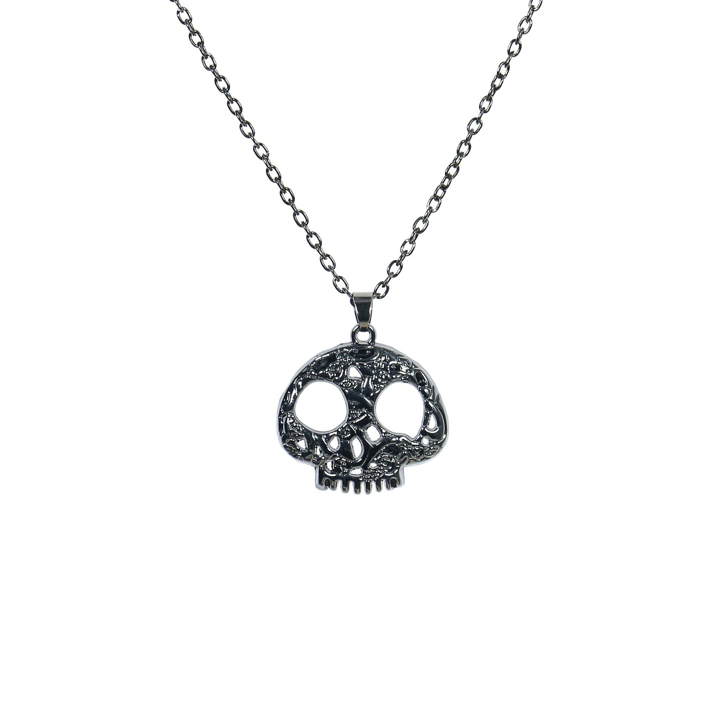 Metal Pumpkin Skeleton Skull Necklace