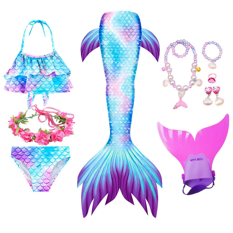 Swimming Mermaid Tail Girls Costume