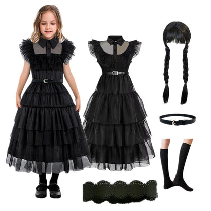 Wednesday Addams Cosplay Costume for Teens