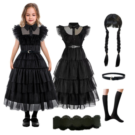 Wednesday Addams Cosplay Costume for Teens