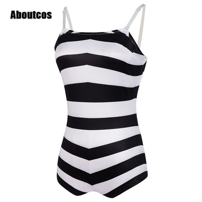 Striped Swimsuit Barbiee Cosplay Costume for Halloween