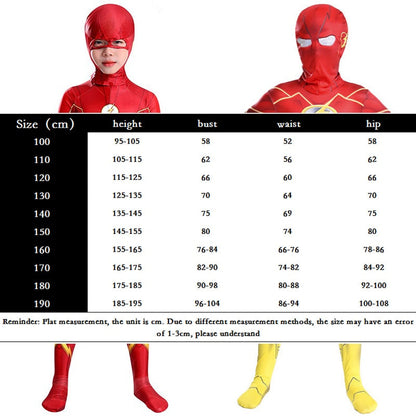 Flash Superhero Cosplay Costume for Kids & Adults
