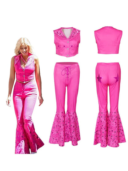 Margot Robbie Barbie Pink Cosplay Halloween Movie Uniform