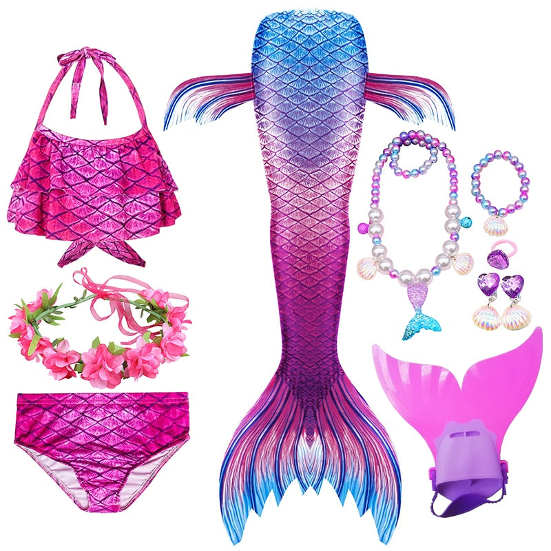 Swimming Mermaid Tail Girls Costume