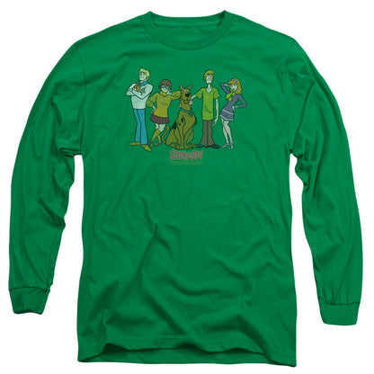 Scooby Doo Scooby Gang Mens Long Sleeve Shirt Kelly Green