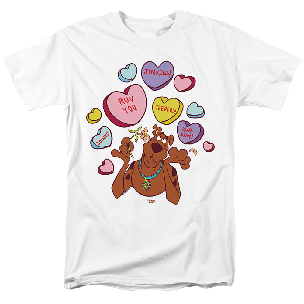 Scooby Doo! Valentines Day Heart Candy Mens T Shirt White