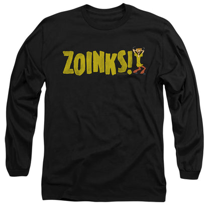 Scooby Doo Zoinks Mens Long Sleeve Shirt Black Officially Licensed