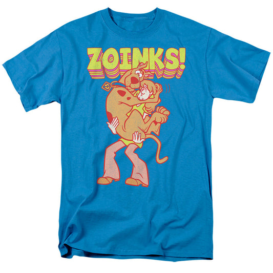 Scooby Doo Zoinks Repeat Mens T Shirt Turquoise