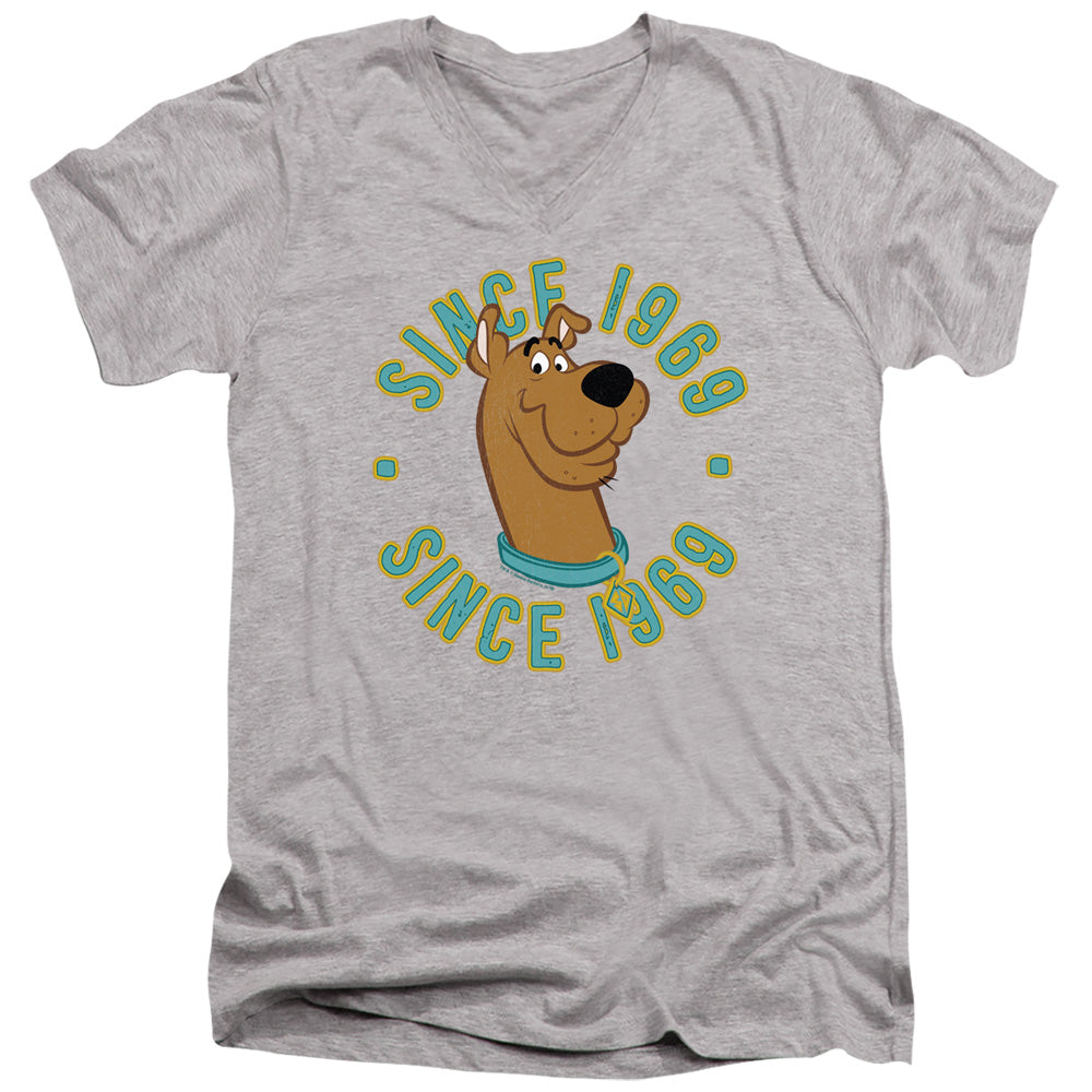 Scooby Doo Scooby 1969 Mens Slim Fit V Neck T Shirt Athletic Heather