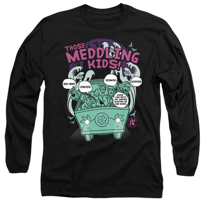 Scooby Doo Meddling Since 1969 Mens Long Sleeve Shirt Black Officially Licensed