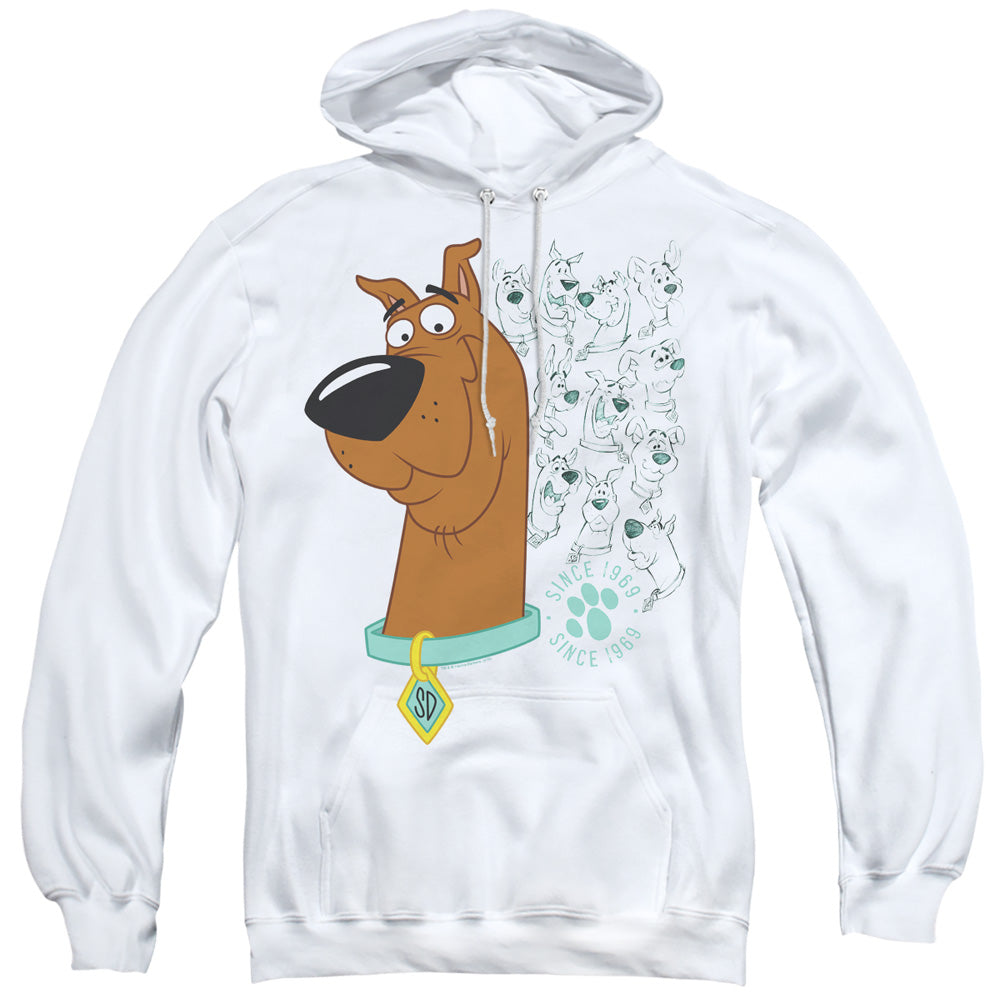 Scooby Doo Evolution Of Scooby Doo Mens Hoodie White