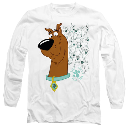 Scooby Doo Evolution Of Scooby Doo Mens Long Sleeve Shirt White Officially Licensed