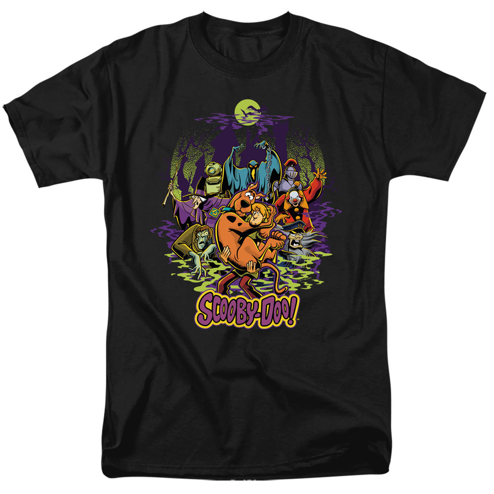 Scooby-Doo And Shaggy Chased By Monsters Mens T Shirt Black