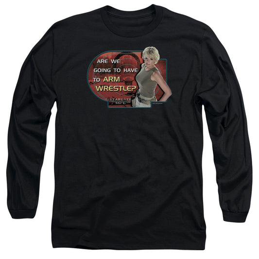 Sg1 Arm Wrestle Mens Long Sleeve Shirt Black Officially Licensed