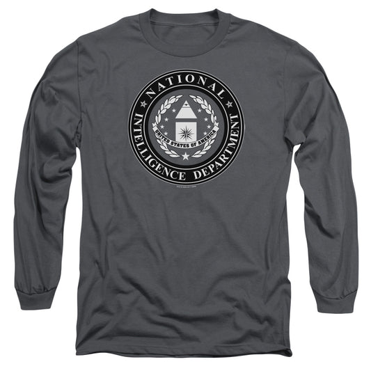 Sg1 Nid Logo Mens Long Sleeve Shirt Charcoal Officially Licensed