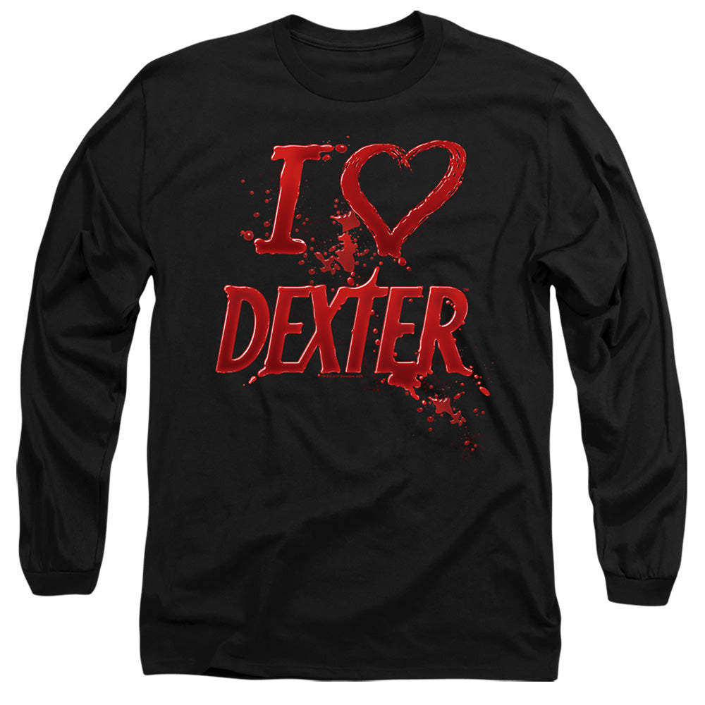 Dexter I Heart Dexter Mens Long Sleeve Shirt Black Officially Licensed