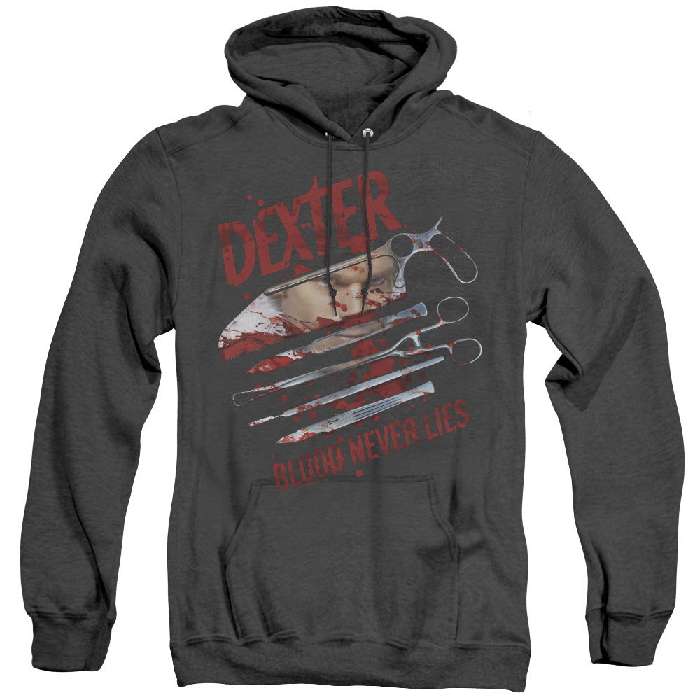 Dexter Blood Never Lies Heather Mens Hoodie Black
