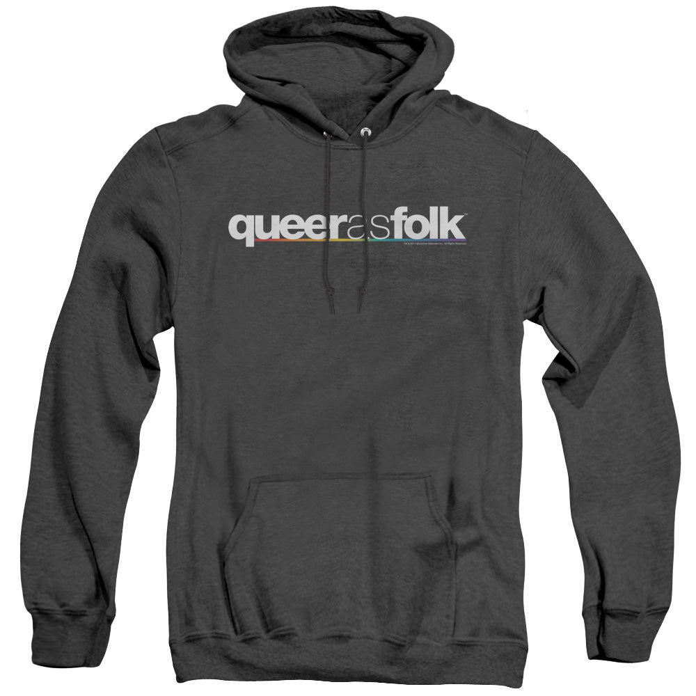 Queer As Folk Logo Heather Mens Hoodie Black