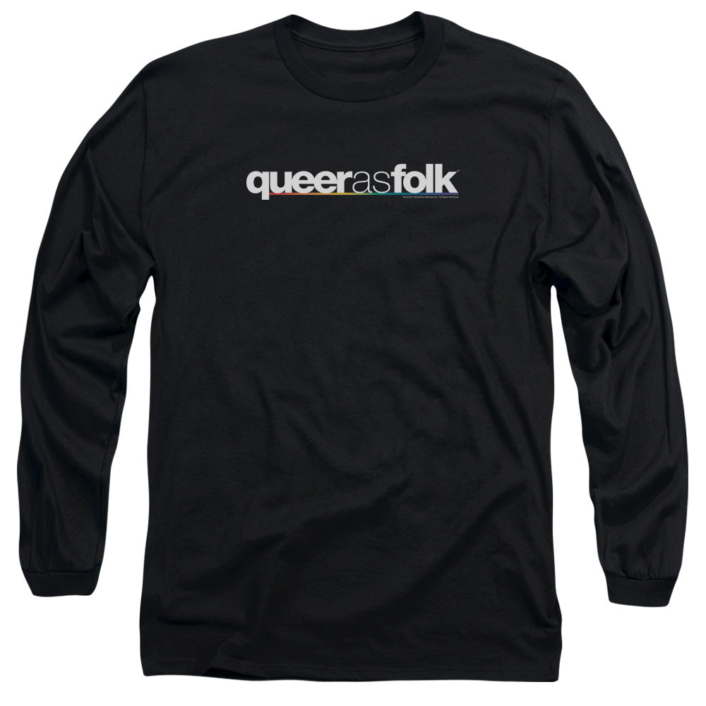 Queer As Folk Logo Mens Long Sleeve Shirt Black Officially Licensed