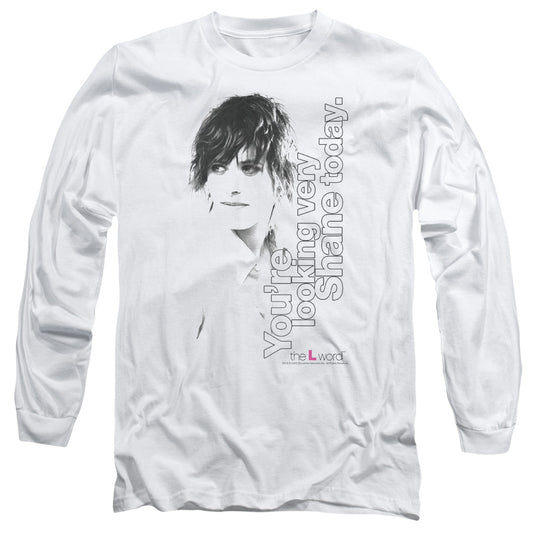 The L Word Looking Shane Today Mens Long Sleeve Shirt White Officially Licensed