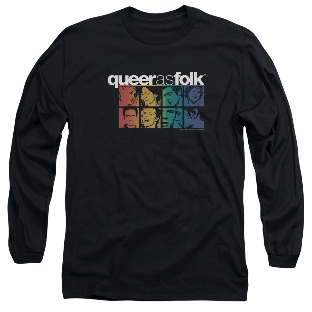 Queer As Folk Cast Mens Long Sleeve Shirt Black Officially Licensed