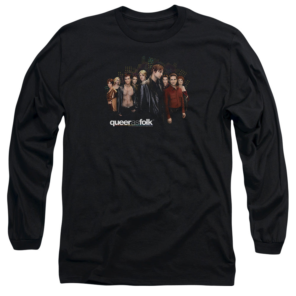 Queer As Folk Title Mens Long Sleeve Shirt Black Officially Licensed