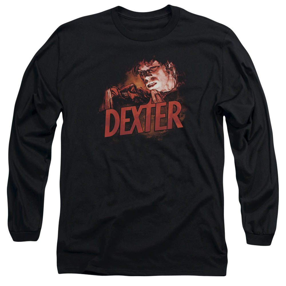 Dexter Drawing Mens Long Sleeve Shirt Black Officially Licensed