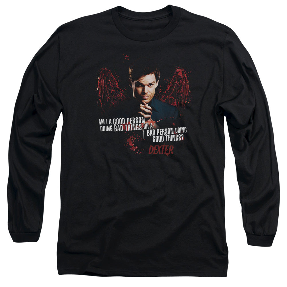 Dexter Good Bad Mens Long Sleeve Shirt Black Officially Licensed