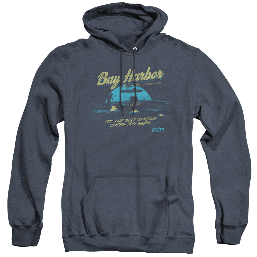 Dexter Moonlight Fishing Heather Mens Hoodie Navy