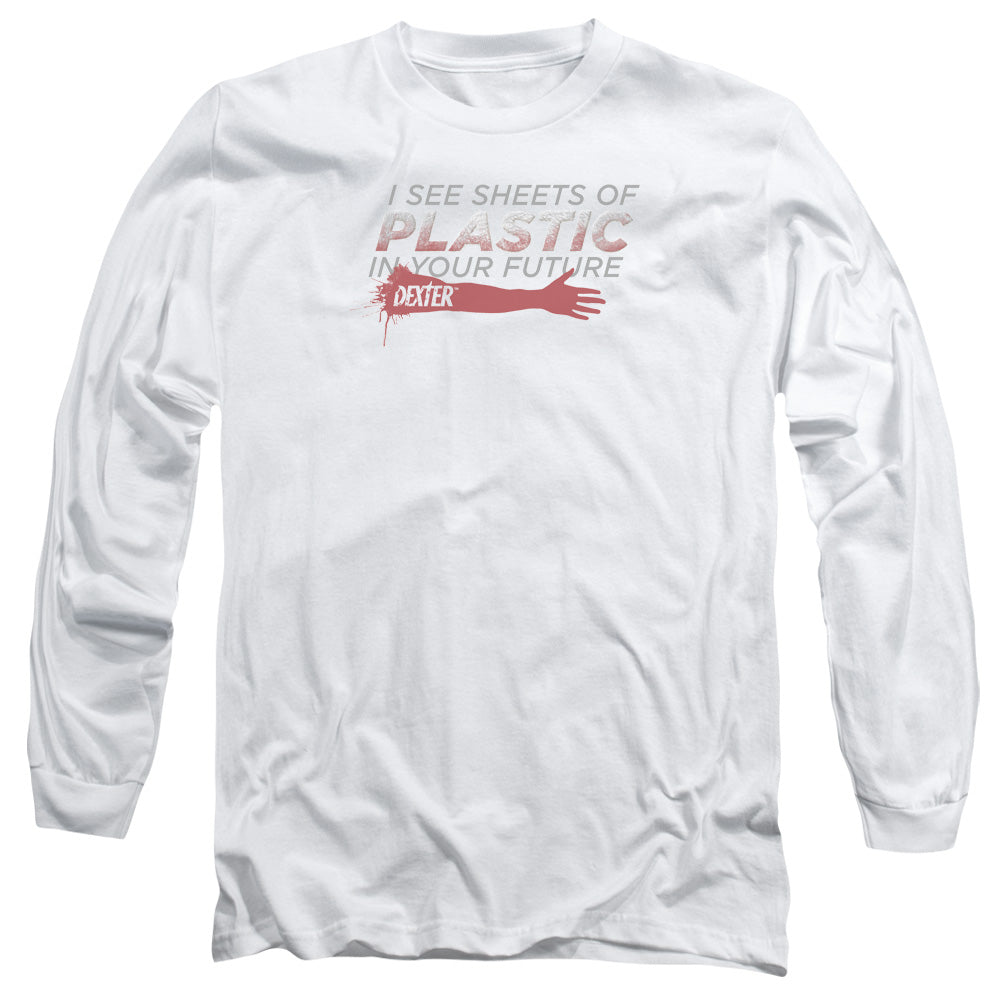 Dexter Plastic Prediction Mens Long Sleeve Shirt White Officially Licensed