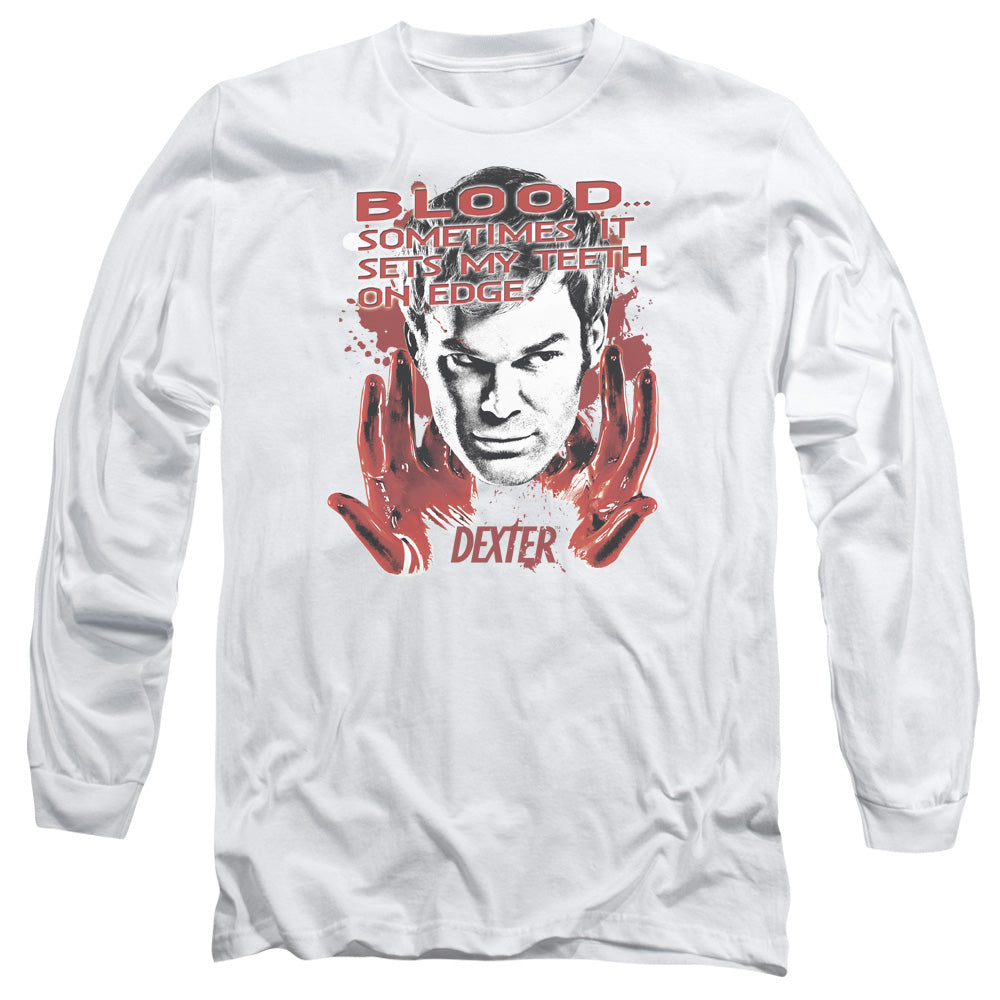 Dexter Blood Mens Long Sleeve Shirt White Officially Licensed