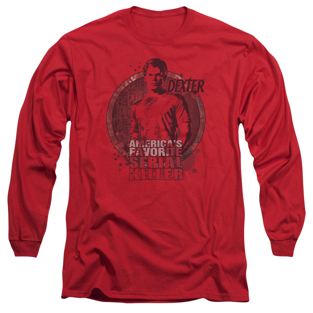 Dexter Americas Favorite Mens Long Sleeve Shirt Red Officially Licensed
