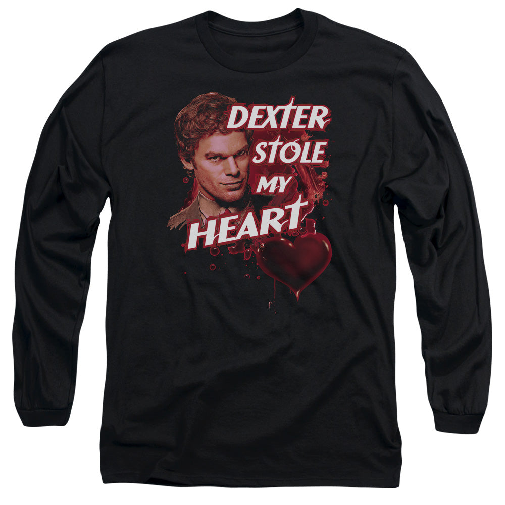 Dexter Bloody Heart Mens Long Sleeve Shirt Black Officially Licensed