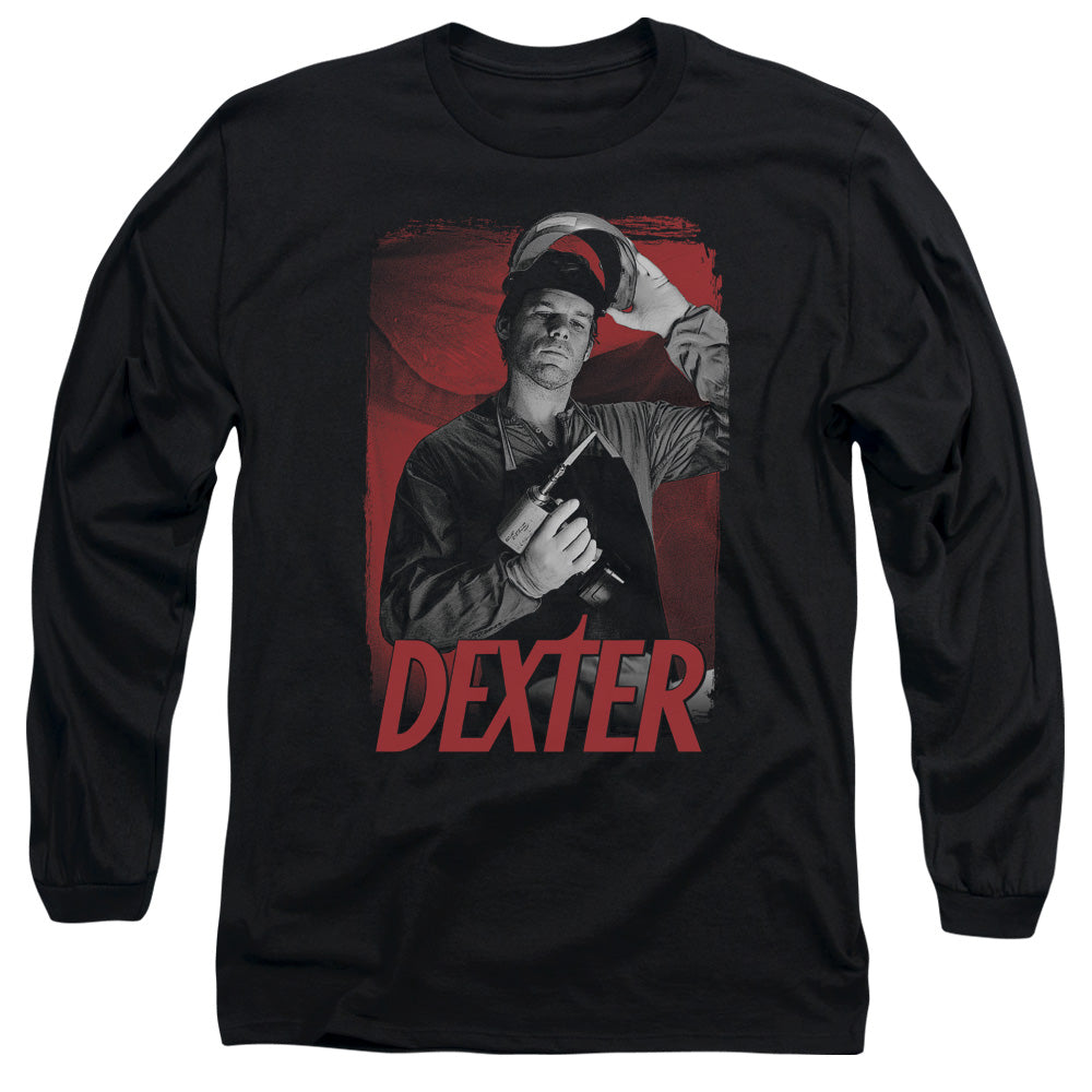 Dexter See Saw Mens Long Sleeve Shirt Black Officially Licensed