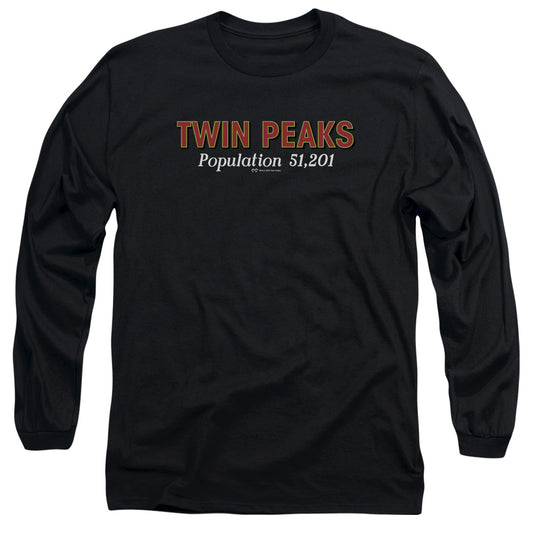 Twin Peaks Population Mens Long Sleeve Shirt Black Officially Licensed