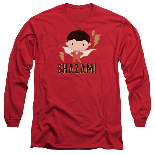 Shazam Movie Shazam Chibi Mens Long Sleeve Shirt Red Officially Licensed
