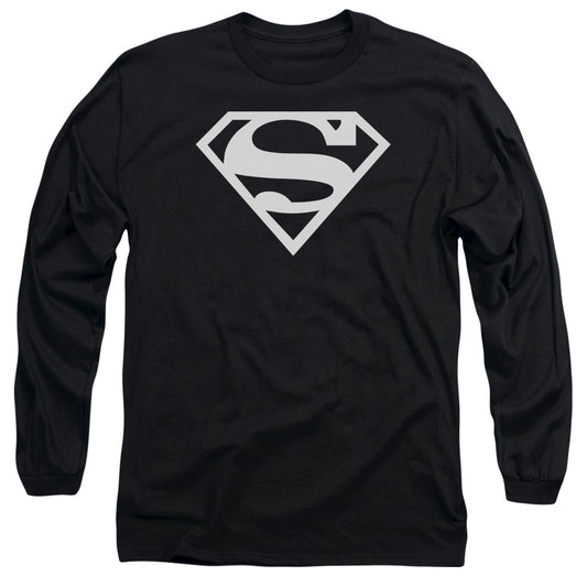 Superman Logo Mens Long Sleeve Shirt Black Officially Licensed