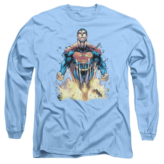 Superman #224 Cover Mens Long Sleeve Shirt Carolina Blue Officially Licensed