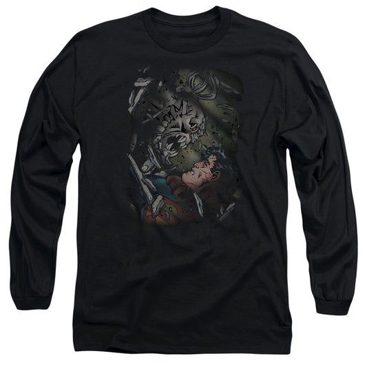Superman Epic Battle Mens Long Sleeve Shirt Black Officially Licensed