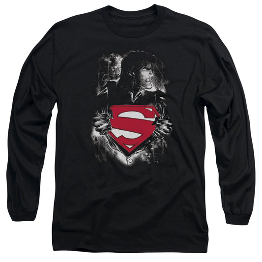 Superman Darkest Hour Mens Long Sleeve Shirt Black Officially Licensed