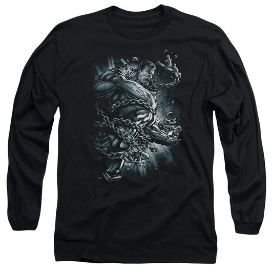 Superman Break Free Mens Long Sleeve Shirt Black Officially Licensed