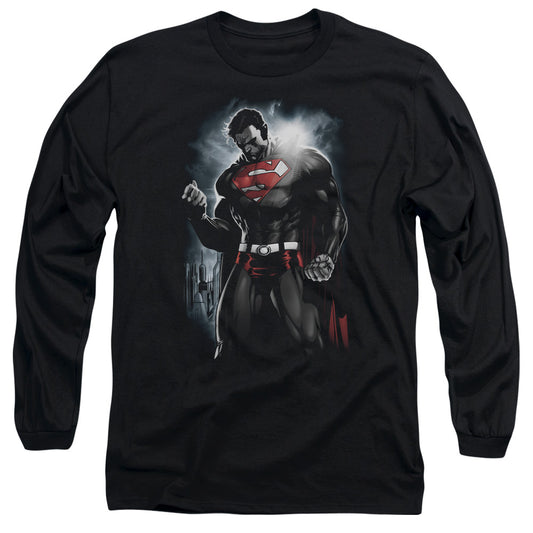 Superman Light Of The Sun Mens Long Sleeve Shirt Black Officially Licensed
