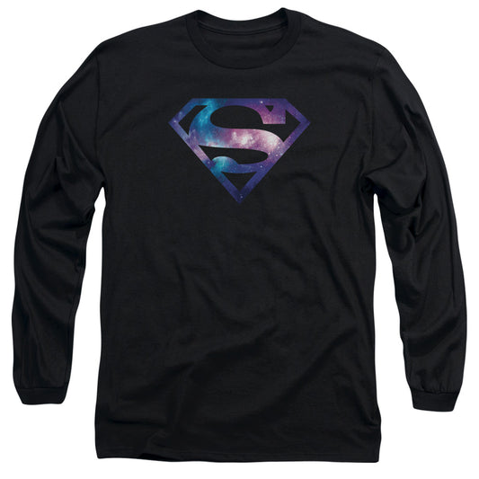 Superman Galaxy Shield Mens Long Sleeve Shirt Black Officially Licensed