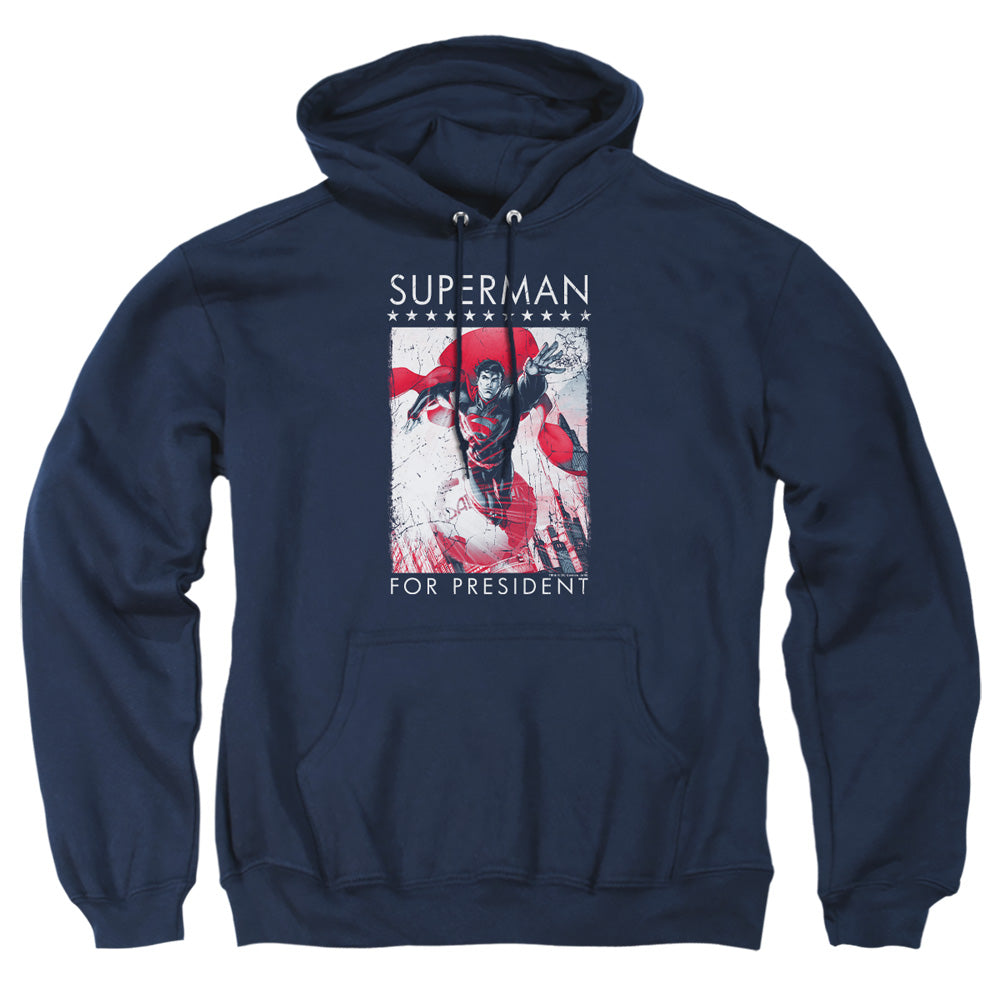 Superman Superman For President Mens Hoodie Navy